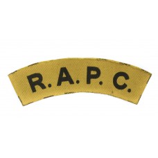 Royal Army Pay Corps (R.A.P.C.) WW2 Printed Shoulder Title