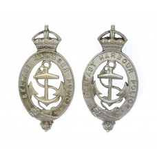 Pair of Belfast Harbour Police Collar Badges - King's Crown