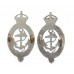 Pair of Belfast Harbour Police Collar Badges - King's Crown