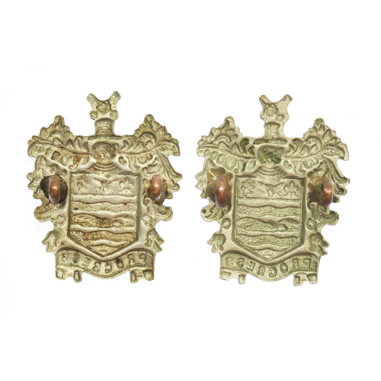 Pair of Blackpool Police White Metal Collar Badges