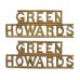 Pair of Green Howards (GREEN/HOWARDS) Brass Shoulder Titles