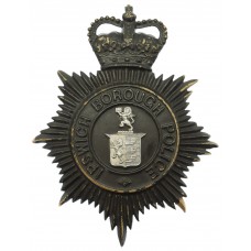 Ipswich Borough Police Night Helmet Plate - Queen's Crown