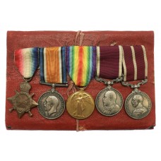 WW1 1914-15 Star, British War Medal, Victory Medal, EdVII LS&GC and Meritorious Service Medal Group of Five - W.O.Cl.II H.J. Burridge, Royal Engineers