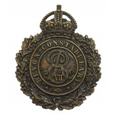 Edward VII Devon Constabulary Wreath Helmet Plate