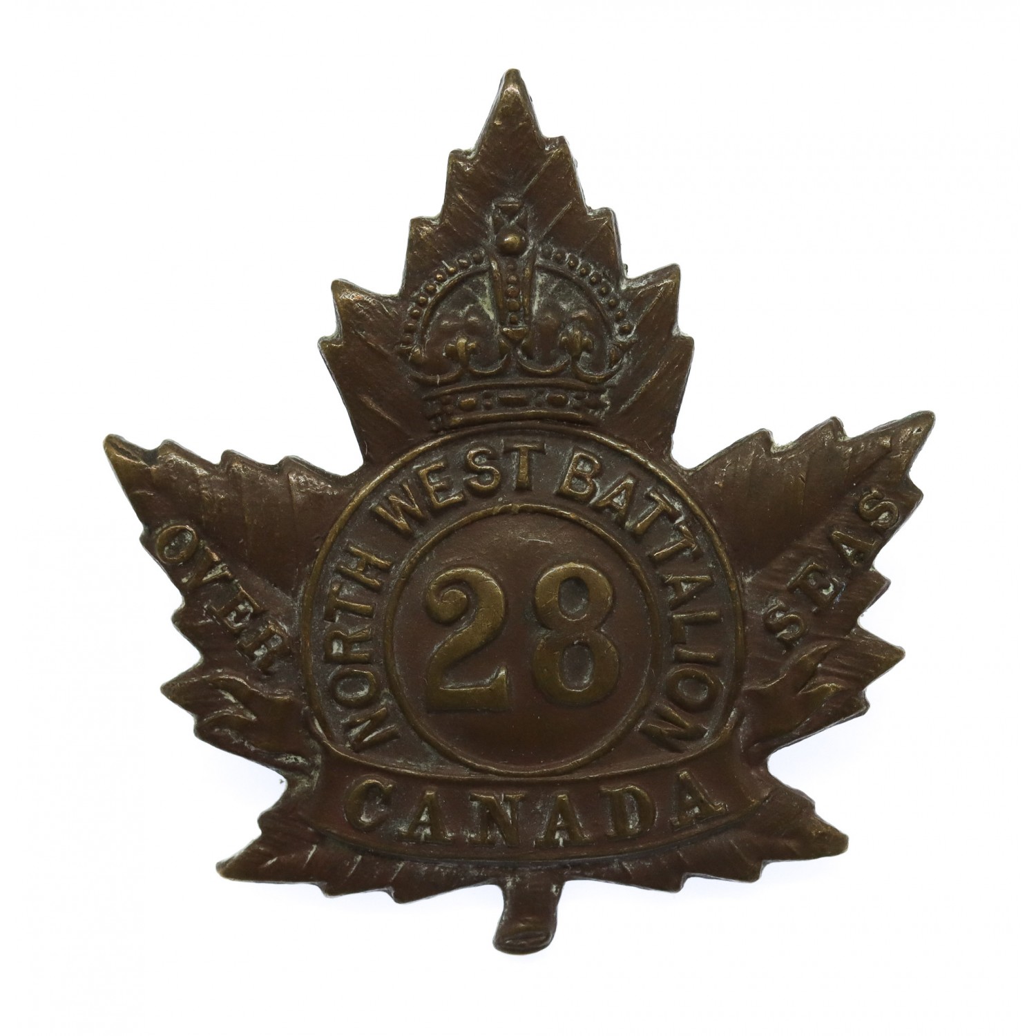 Canadian 28th (North West Battalion) Infantry Bn. C.E.F. WW1 Collar Badge
