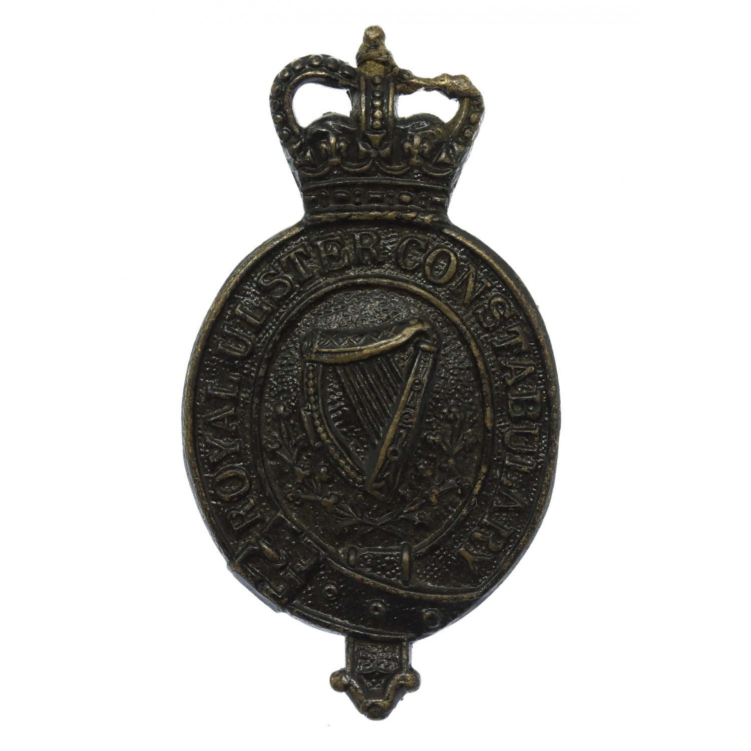 Royal Ulster Constabulary (R.U.C.) Helmet Badge- Queen's Crown