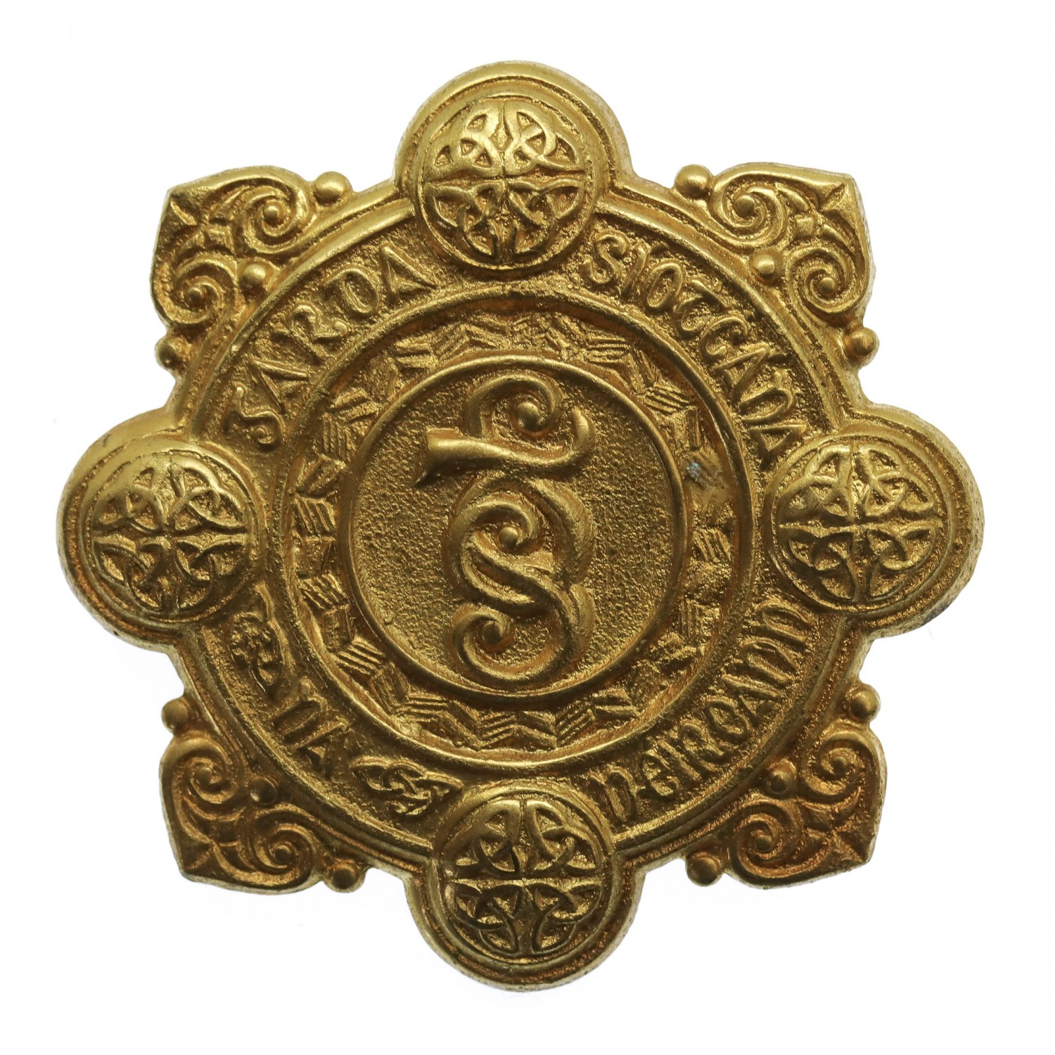 Garda Siochana (Irish Police) Senior Officer's Gilt Cap Badge