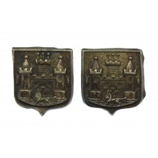 Pair of 2nd Volunteer Bn. East Surrey Regiment Collar Badges