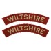 Pair of Wiltshire Regiment Cloth Shoulder Titles