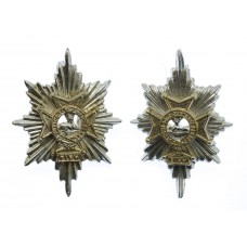  Pair of Worcestershire & Sherwood Foresters Anodised (Staybrite) Collar Badges