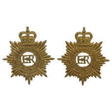 Pair of Royal Army Service Corps (R.A.S.C.) Collar Badges - Queen's Crown