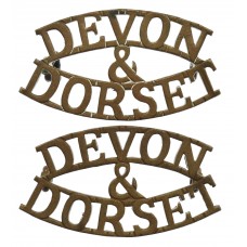 Pair of Devonshire & Dorset Regiment (DEVON/&/DORSET) Shoulder Titles