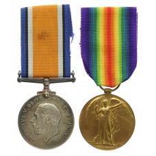 WW1 British War & Victory Medal Pair - Pte. T.E. Guy, 1st Bn.