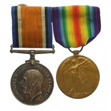 WW1 British War & Victory Medal Pair - Sjt. W. Wilkinson, Lincolnshire Regiment - Wounded