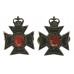 Pair of Canadian Brockville Rifles Collar Badges - Queen's Crown