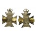 Pair of Canadian Brockville Rifles Collar Badges - Queen's Crown