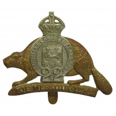 Canadian Royal 22nd Regiment Cap Badge  - King's Crown