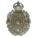 County Borough of Bolton Police Chrome Wreath Helmet Plate - King's Crown