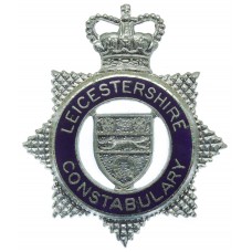 Leicestershire Constabulary Senior Officer's Enamelled Cap Badge - Queen's Crown