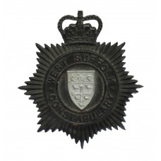 West Suffolk Constabulary Small Star Night Helmet Plate - Queen's