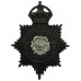 Derbyshire Constabulary Black Helmet Plate with Rose Centre - King's Crown 