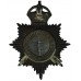 Derbyshire Constabulary Black Helmet Plate with Rose Centre - King's Crown 