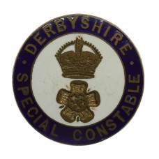 Derbyshire Special Constabulary Enamelled Lapel Badge - King's Crown