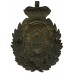 Victorian Sheffield Borough Police Blackened Brass Wreath Helmet Plate