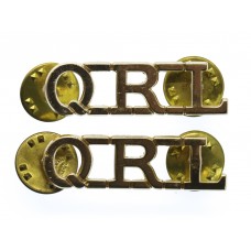 Pair of Queen's Royal Lancers (Q.R.L.) Anodised (Staybrite) Shoulder Titles