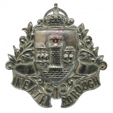 Neath Borough Police Chrome Cap Badge - King's Crown