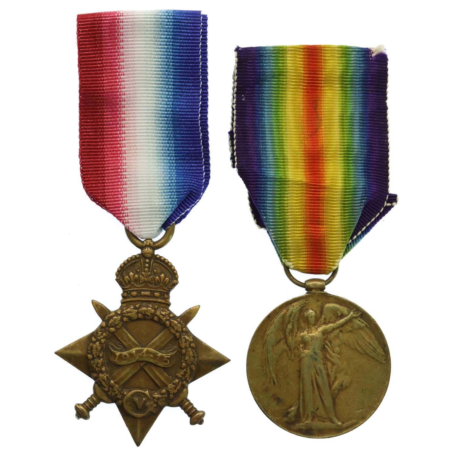 WW1 1914-15 Star and Victory Medal - Pte. A.E.W. Garrett, King's Royal ...