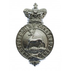 Hertfordshire Constabulary Chrome Cap Badge