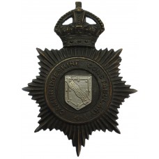 Cambridgeshire Constabulary Black Helmet Plate - King's Crown