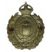 Newport Borough Police White Metal Wreath Cap Badge - King's Crown