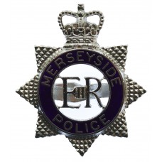 Merseyside Police Senior Officer's Enamelled Cap Badge - Queen's Crown