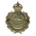 Merionethshire Constabulary White Metal Helmet Plate/Cap Badge - King's Crown