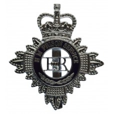 H. M. Prison Service Enamelled Cap Badge - Queen's Crown