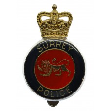 Surrey Police Enamel Cap Badge - Queen's Crown