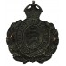 Brighton Borough Police Blackened Metal Helmet Plate - King's Crown