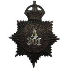 Bristol Constabulary Night Helmet Plate (A201) - King's Crown