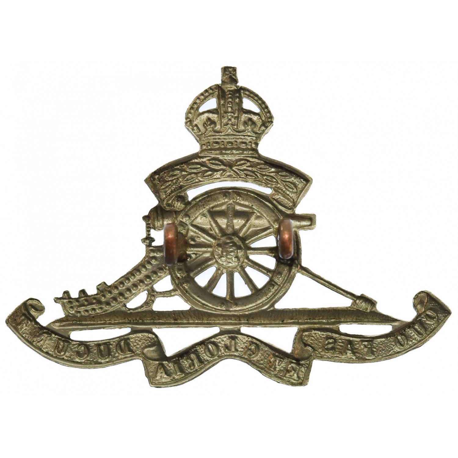 Edwardian Royal Artillery Volunteers/Territorials White Metal Cap Badge ...
