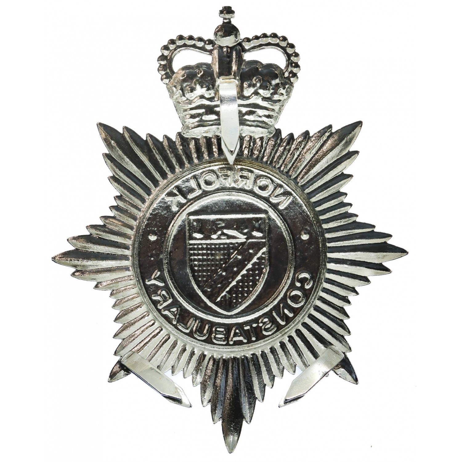 Norfolk Constabulary Helmet Plate - Queen's Crown