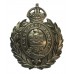 Blackpool Police White Metal Wreath Cap Badge - King's Crown