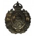 Blackpool Police White Metal Wreath Cap Badge - King's Crown