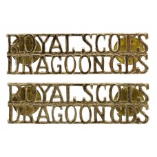 Pair of Royal Scots Dragoon Guards (ROYAL SCOTS / DRAGOON GDS) Anodised (Staybrite) Shoulder Titles