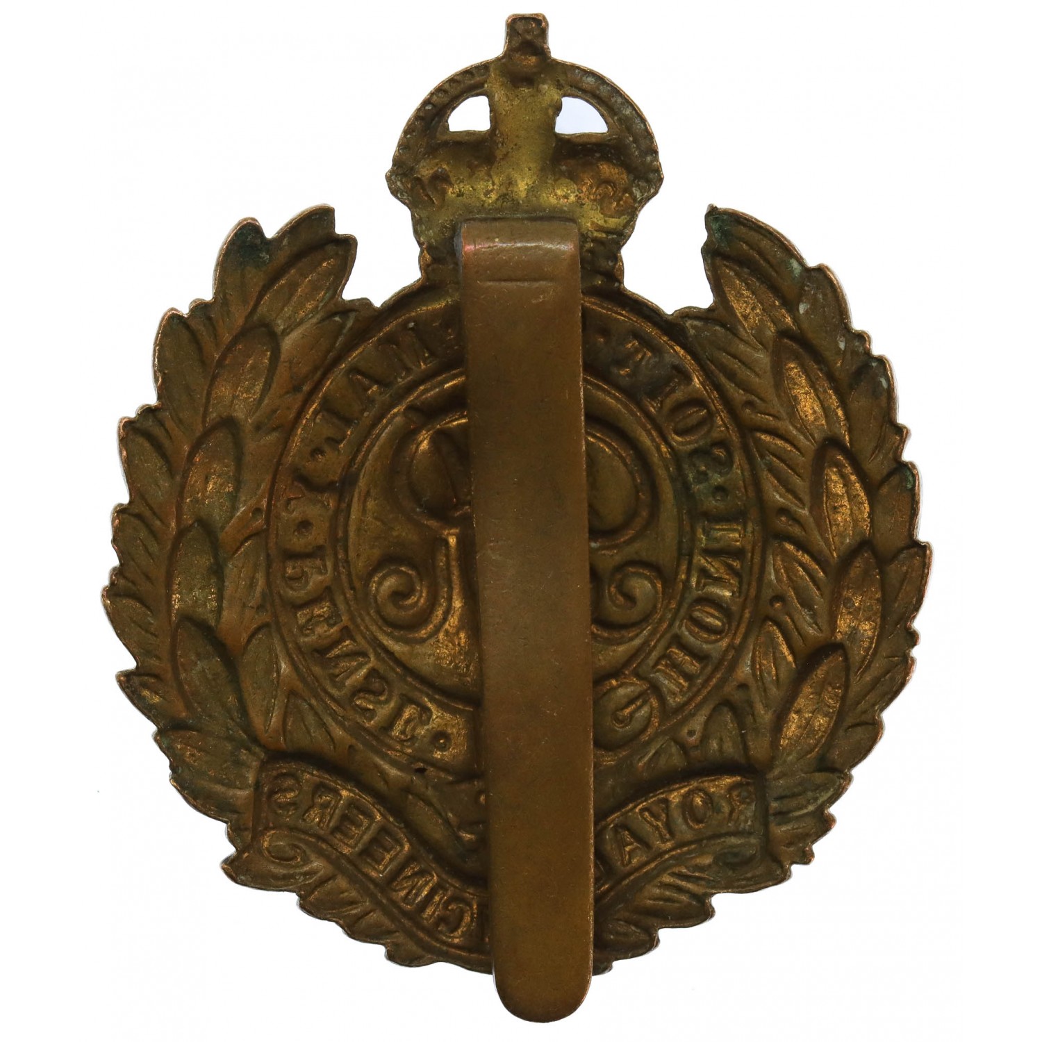 George V Royal Engineers Economy Cap Badge (Non Voided Centre)