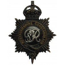 George VI Hertfordshire Constabulary Black Helmet Plate