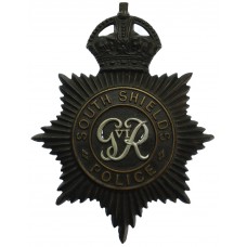 George VI South Shields Police Black Helmet Plate