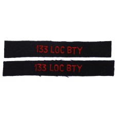 Pair of 133rd Locating Battery Royal Canadian Artillery (133 LOC BTY) Cloth Shoulder Titles