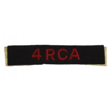 4th Royal Canadian Artillery (4 RCA) Cloth Shoulder Title
